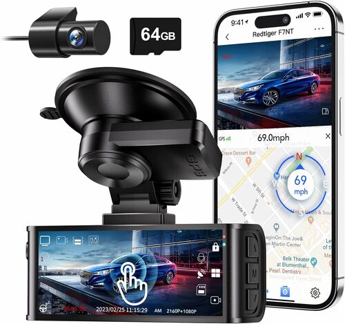 4K Dash Cam with Touch Screen & Night Vision