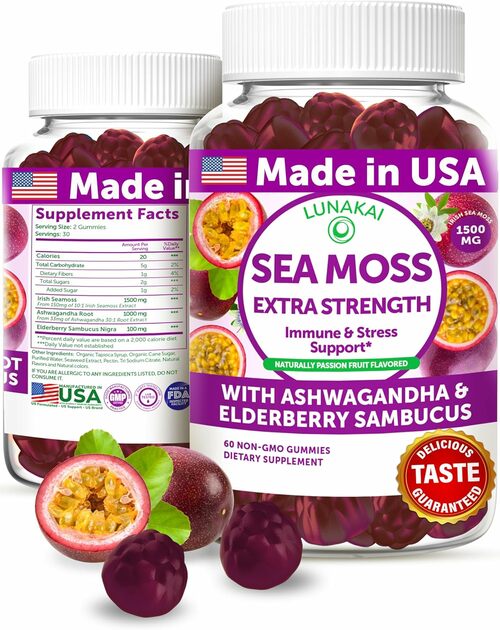 Extra Strength Sea Moss Gummies for Immune & Stress Support