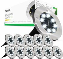 12-Pack Solar LED Lights – Outdoor Dusk-to-Dawn