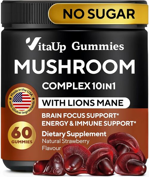 10-in-1 Mushroom Gummies - Focus, Energy & Immune Support