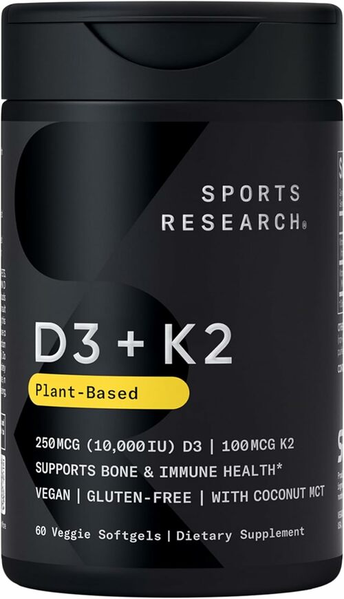 Vitamin D3 + K2 with Coconut Oil - Bone & Immune Support