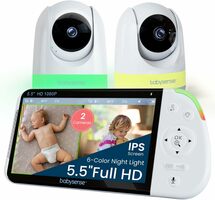HD 5.5" Split Screen Baby Monitor with Night Light
