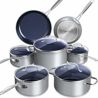 12PC Ceramic Nonstick Cookware Set - Diamond Infused Coating