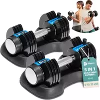 5-in-1 Adjustable Dumbbell Set with Rack