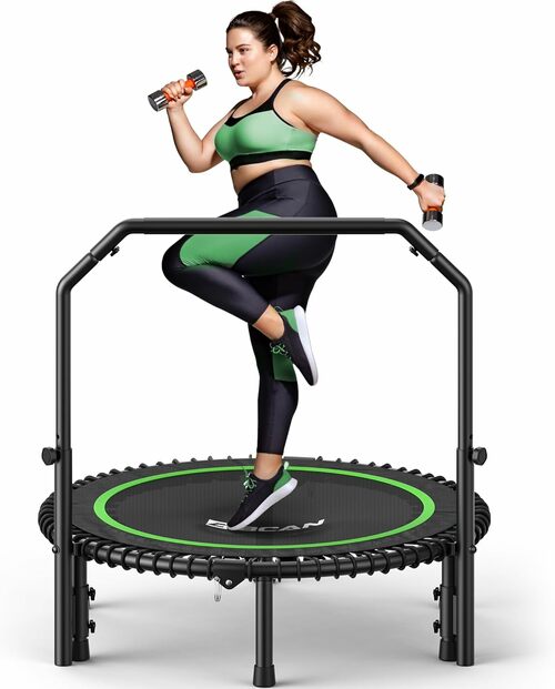 Mini Rebounder Trampoline with Adjustable Bar
