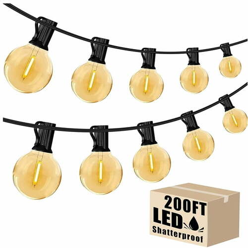 200ft Outdoor String Lights - Edison Vintage Bulbs