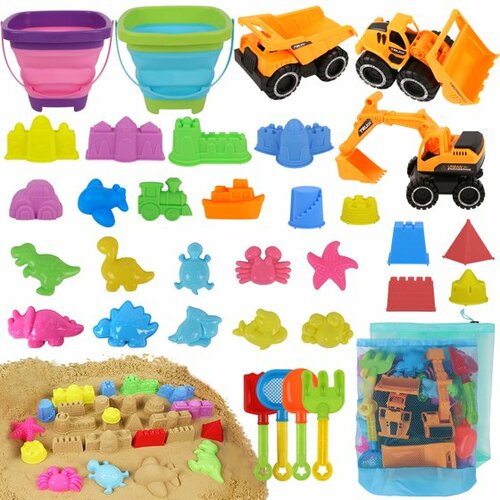 35Pcs Beach Toys with Mesh Bag