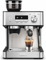 Espresso Machine with Burr Grinder & Milk Frother