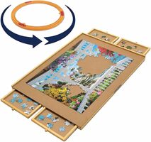 Rotating Jigsaw Puzzle Board with Storage