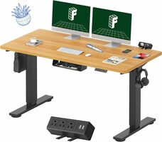 Standing Desk with Clamp Power Strip