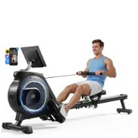 Foldable Magnetic Rowing Machine with App Support