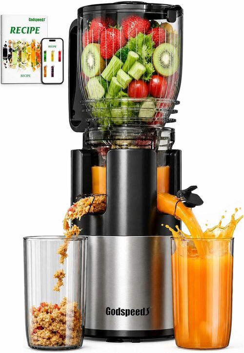Cold Press Juicer with Whole Fruit Feed Chute